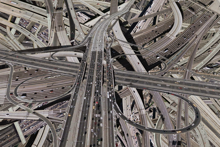 система хайвеев и фривеев в США - огромные автострады в Америке - большие автомагистрали с развязками